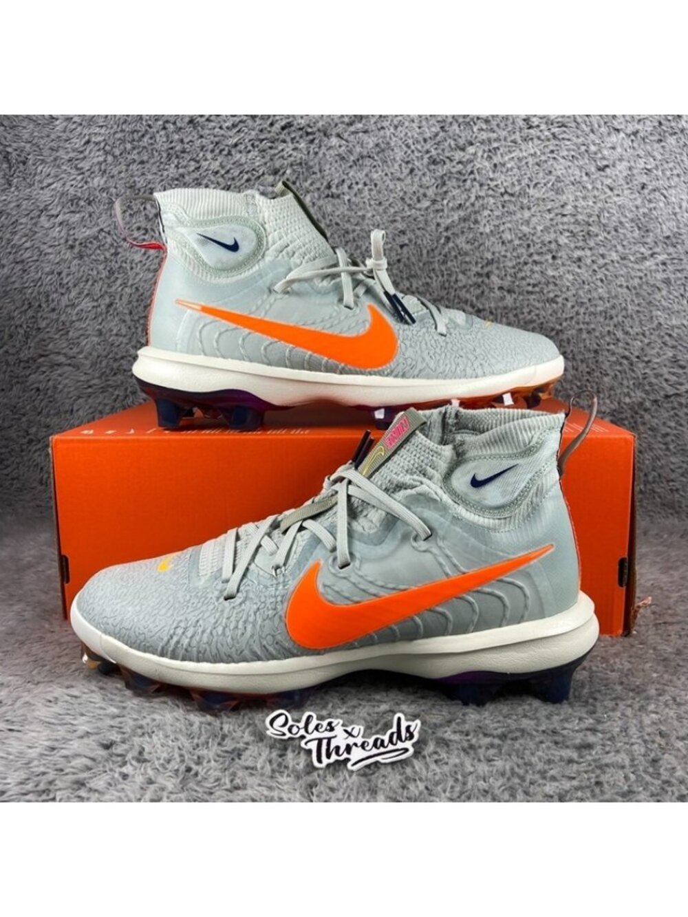 Nike Alpha Huarache NXT MCS NRG Baseball Size 10 Men Grey Orange HF1132-001